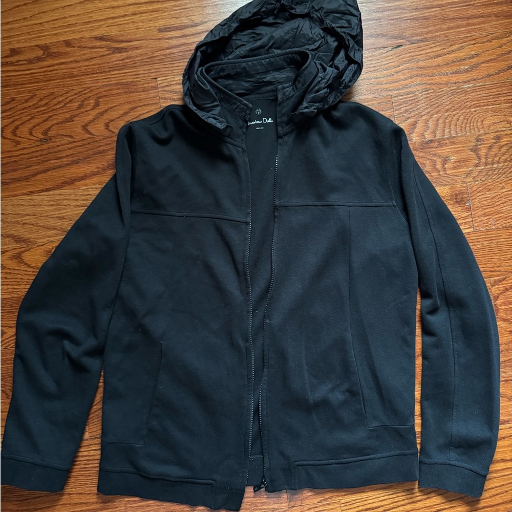 Massimo Dutti Men's Black Hooded Sweater / Size L